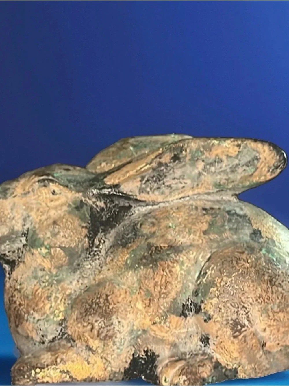 Vintage Japanese Bronze Rabbit Figure Excellent Patina And Texture